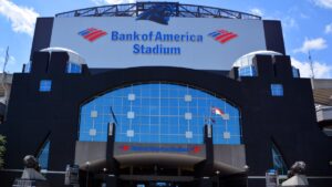 The Bank of America Stadium home of NFL team the Carolina Panthers