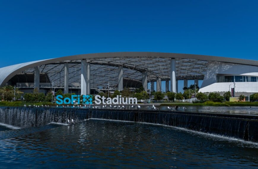 The SoFi Stadium home of NFL team the Los Angeles Rams