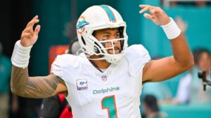 Tua Tagovailoa of the Miami Dolphins