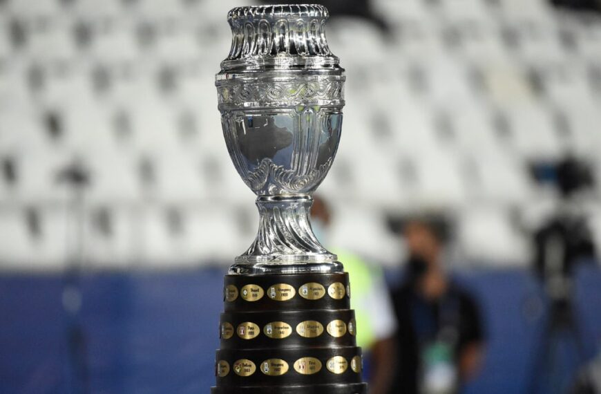 The Copa America football trophy