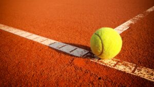 Tennis call on a clay court