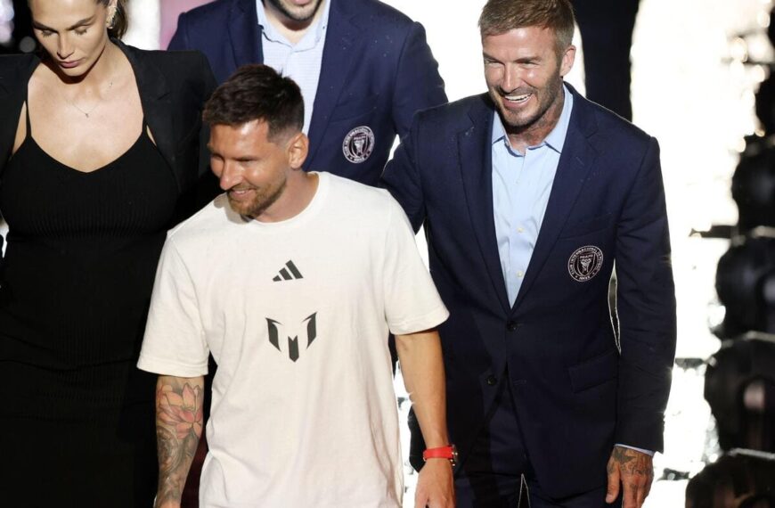 David Beckham and Lionel Messi