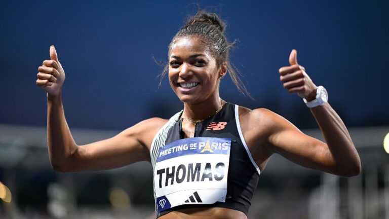 Olympics 2024: Thomas storms to gold in women's 200m as Brown takes bronze