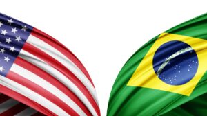 USA and Brazil flags