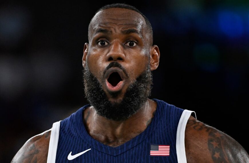 NBA star LeBron James playing basketball for Team USA