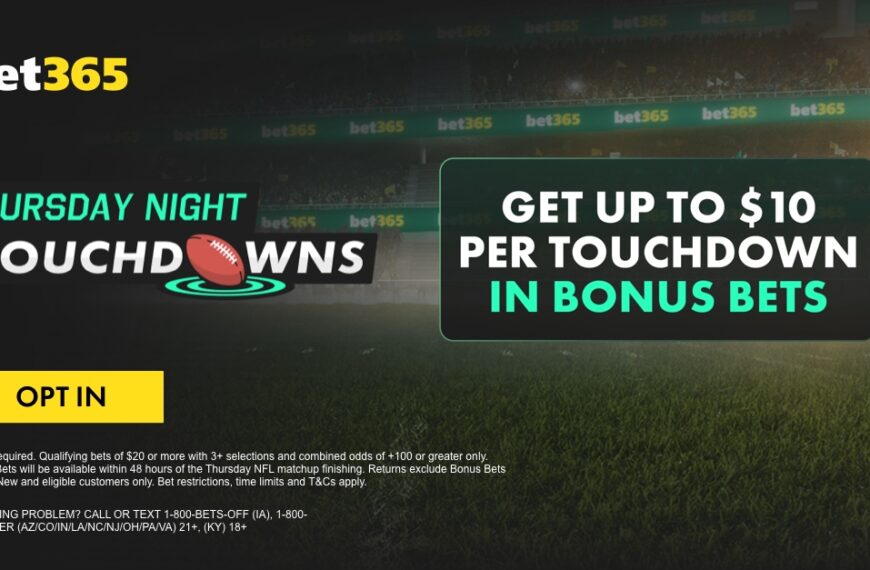 Thursday Night Touchdowns – Get up to $10 in Bonus Bets per TD on Bills vs Dolphins