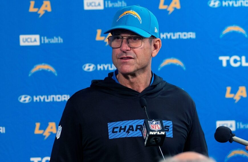 Los Angeles Chargers coach Jim Harbaugh