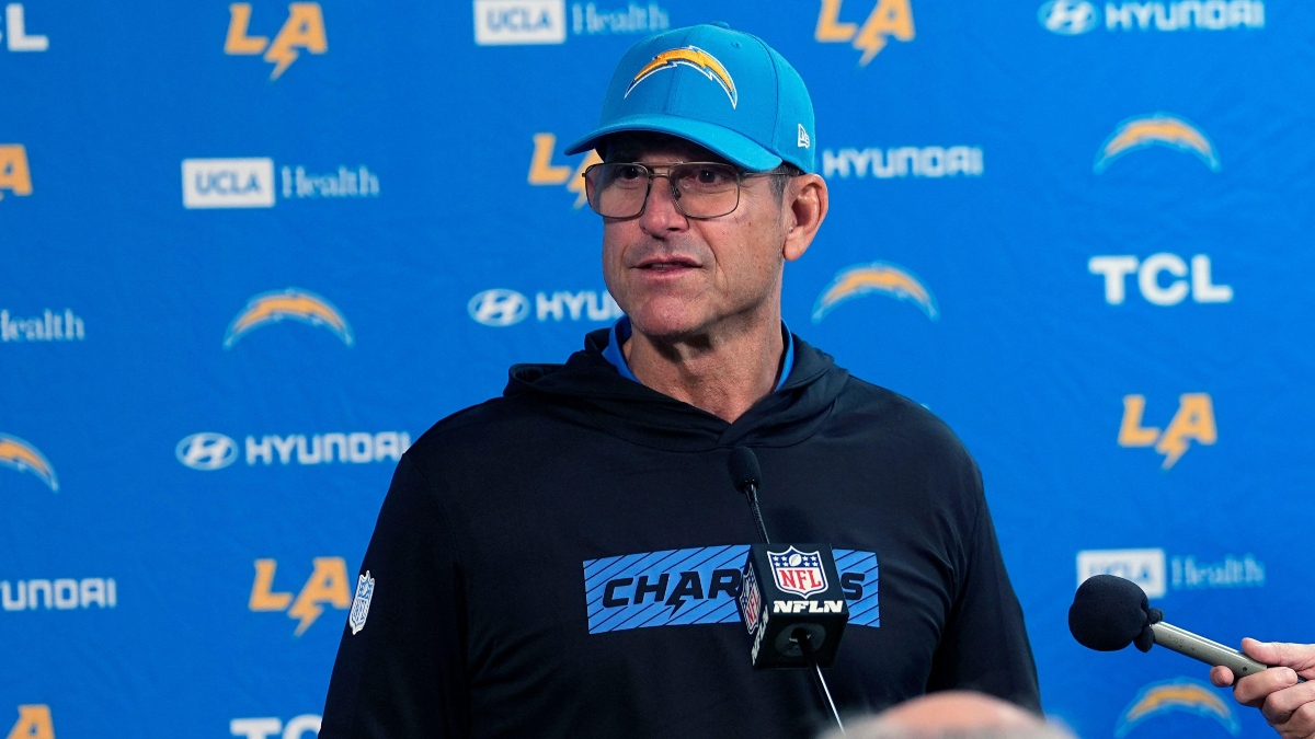 Los Angeles Chargers coach Jim Harbaugh