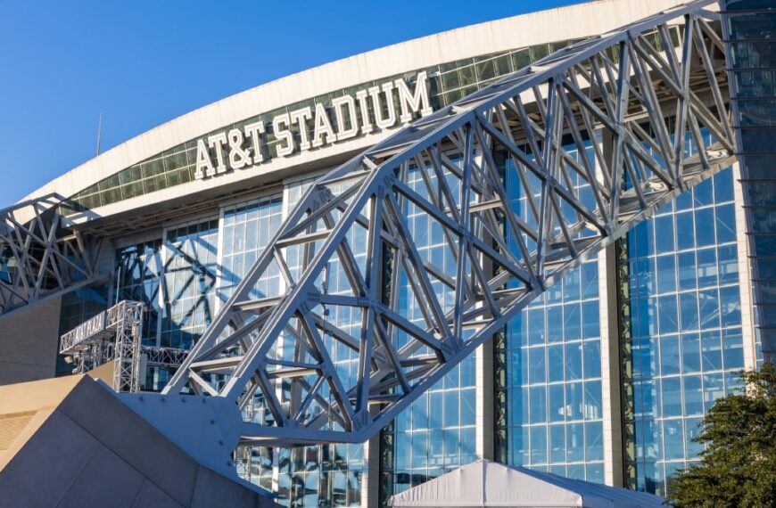 The AT&T Stadium home of NFL team the Dallas Cowboys