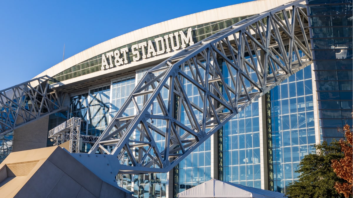 The AT&T Stadium home of NFL team the Dallas Cowboys