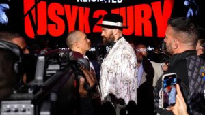 Usyk vs Fury 2: Heavyweight rivals involved in epic 11-minute staredown