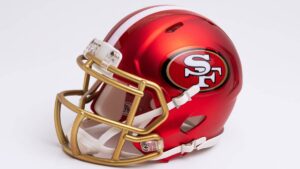 The helmet of NFL American football team the San Francisco 49ers