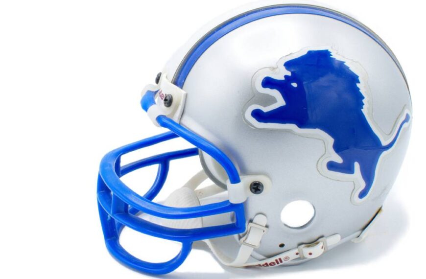 The helmet of NFL NFC team the Detroit Lions