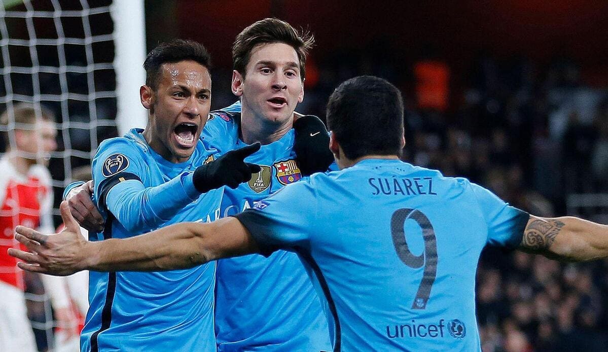 Neymar, Luis Suarez and Lionel Messi