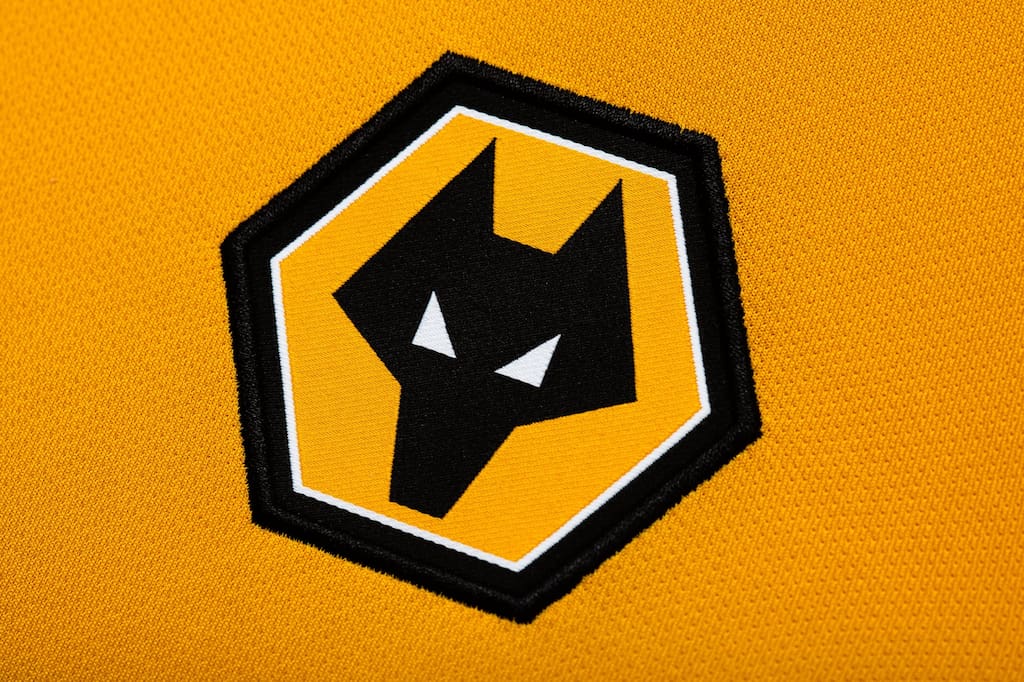 Close up of Wolverhampton Wanderers Football Club kit 2020/21. - Image ID: 2GFA07A