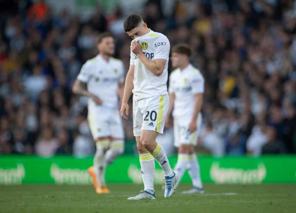 Dan James was sent off in Leeds' defeat to Chelsea