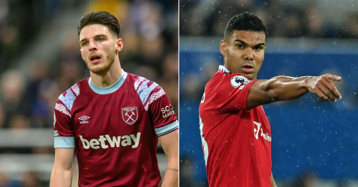 Casemiro and Declan Rice