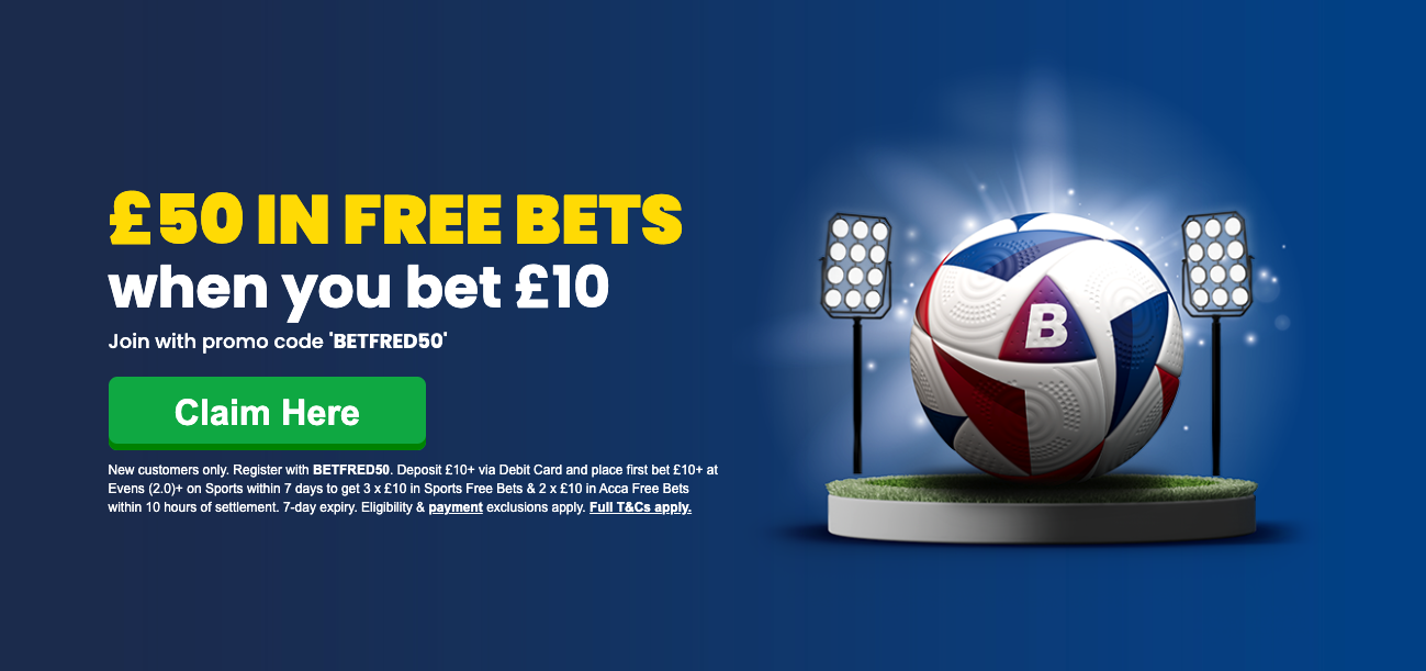 Betfred Promo Code BETFRED50 – Get £50 in Free Bets for Premier League Games this Weekend