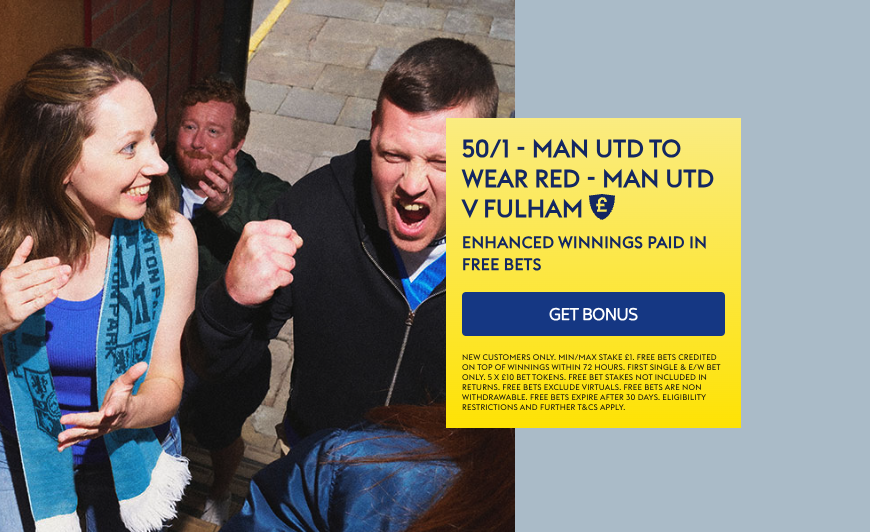 Sky Bet Odds Boosts 50/1 Man United to Wear Red – Manchester United vs Fulham, PL Betting