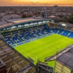 The Stamford Bridge home stadium of Chelsea Football Club