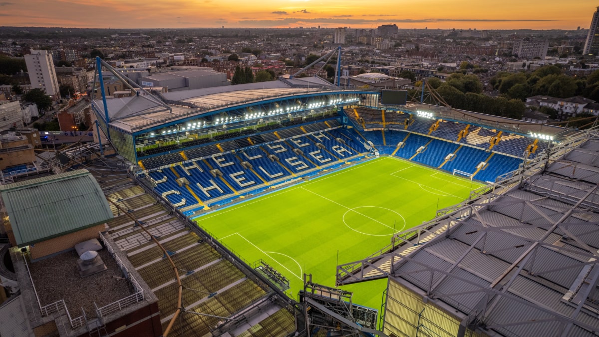 The Stamford Bridge home stadium of Chelsea Football Club