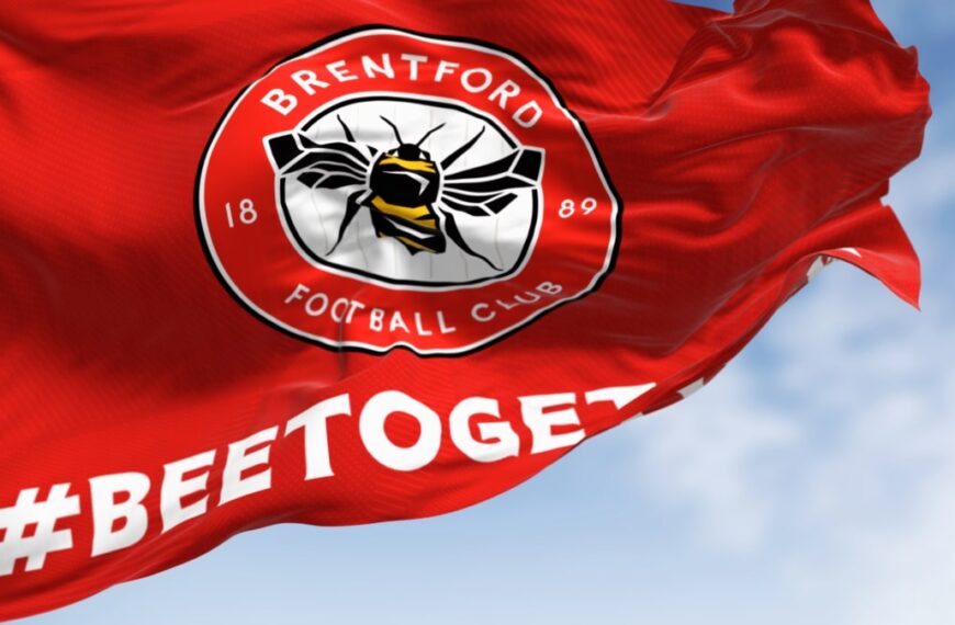 Brentford Football Club flag, badge and logo