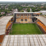 A photo of Wolves home stadium Molineux and the city of Wolverhampton