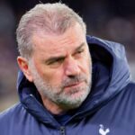 Tottenham manager Ange Postecoglou watching Spurs football