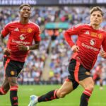 Manchester United's Marcus Rashford and Alejandro Garnacho