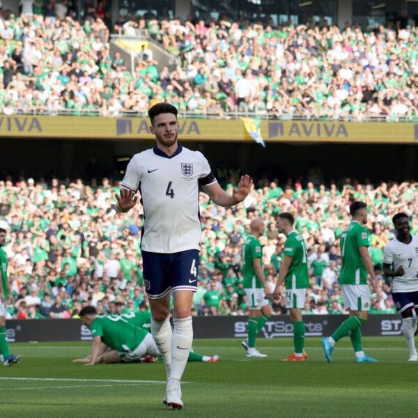 Declan Rice scores for England against former team Ireland