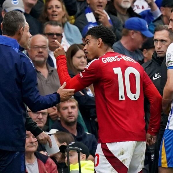 Brighton 2-2 Nottingham Forest: Gibbs-White sent off in dramtic match at Amex