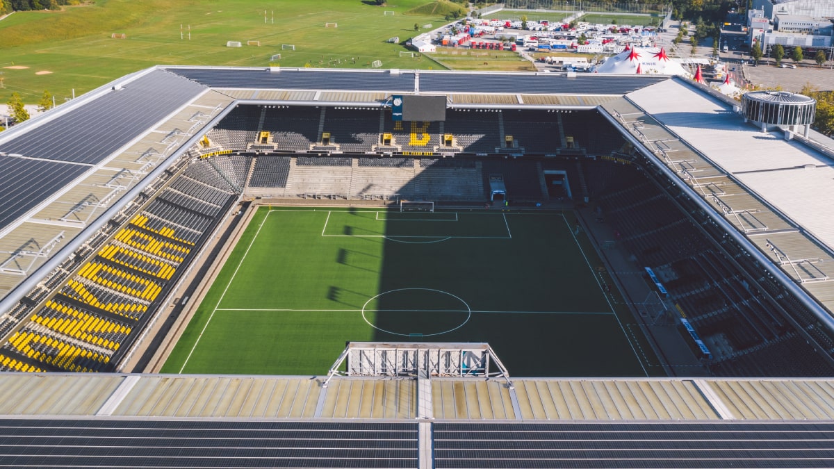 A photo of the Wankdorf Stadium home of Swiss Super League football team Young Boys Bern