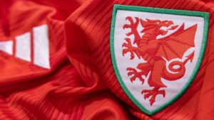 Wales football shirt with badge, crest and logo