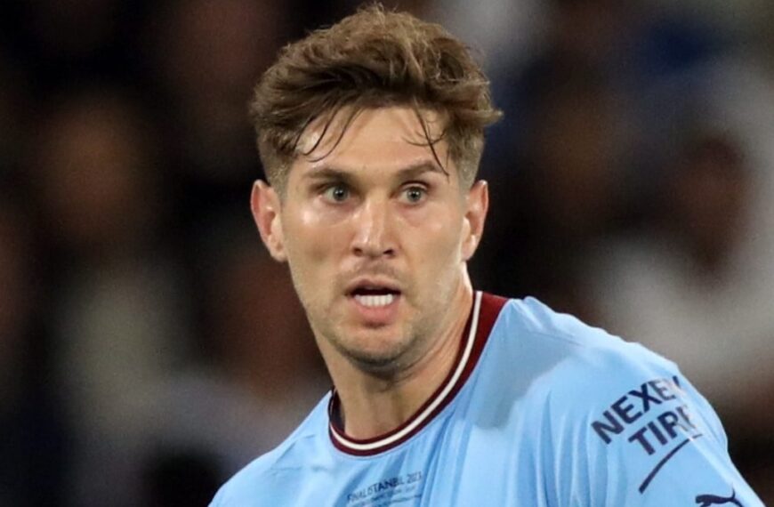 John Stones playing football for Man City