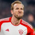 Harry Kane playing football for Bayern Munich