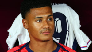 Ollie Watkins playing for the England football team