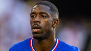 Ousmane Dembele playing football for France