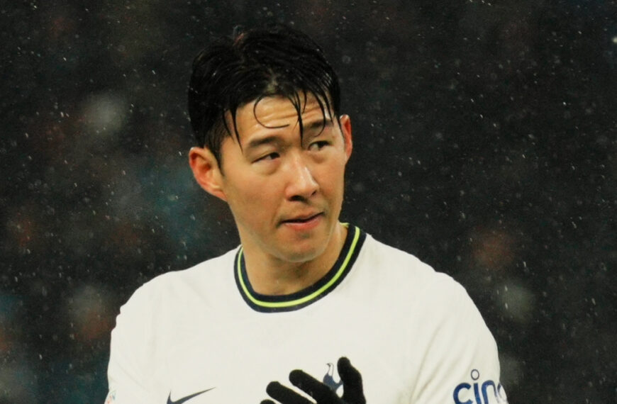 Son Heung-min playing football for Tottenham