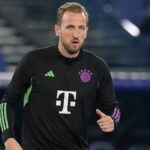 Harry Kane playing football for Bayern Munich