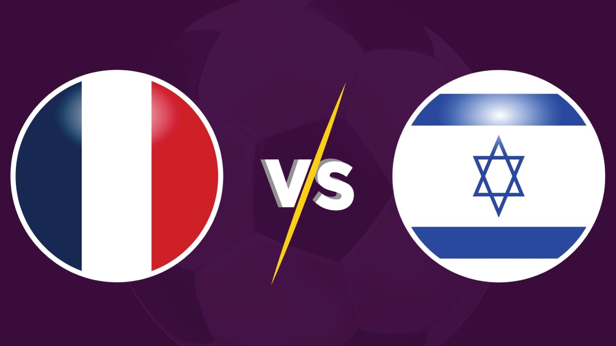 France vs Israel football flags