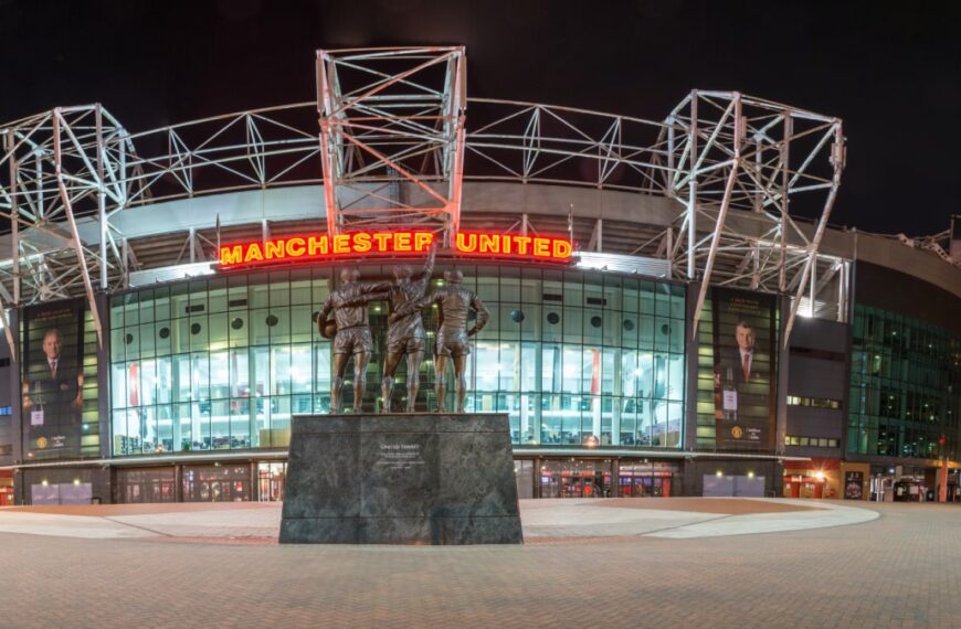 The Old Trafford stadium home of Manchester United Football Club