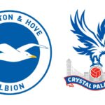 The club badges and logos of Crystal Palace and Brighton and Hove Albion Football clubs