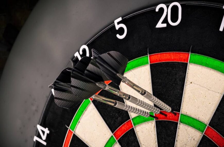 A photo of a darts board