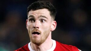 Andy Robertson playing football for Liverpool Football Club