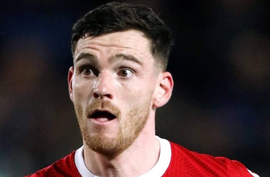 Andy Robertson playing football for Liverpool Football Club