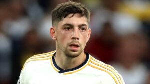 Federico Valverde playing football for Real Madrid