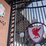 The Kop at the Anfield stadium home of Liverpool Football Club