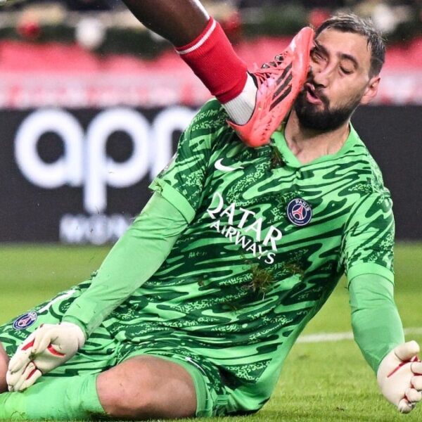 PSG’s Donnarumma back in training sporting scars from horror tackle