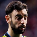 Bruno Fernandes playing football for Manchester United